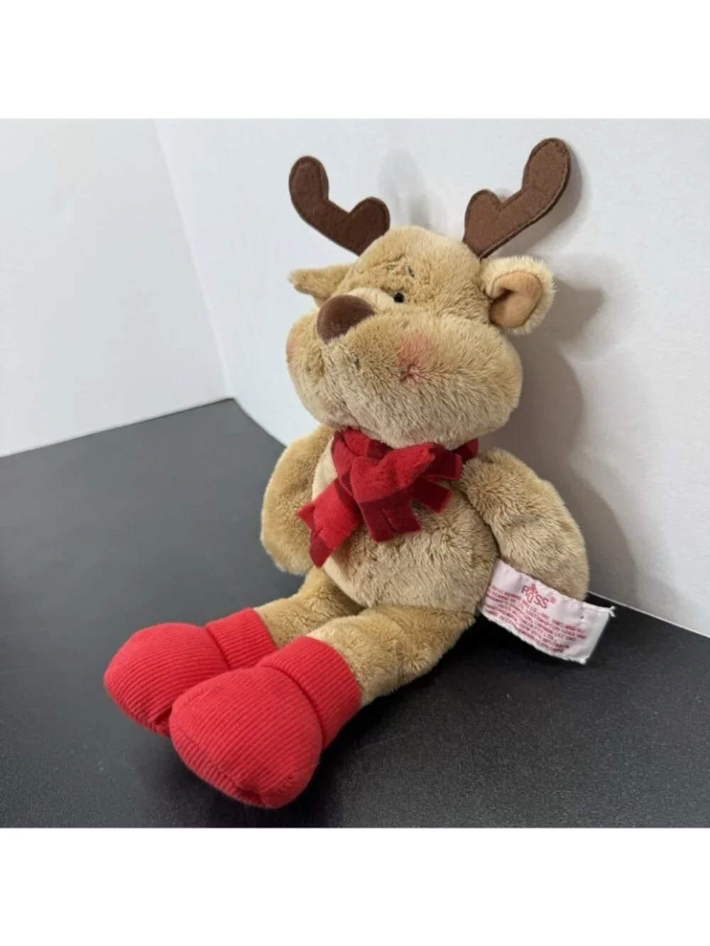 Russ Berrie Reindeer Brown Christmas Rosy Cheeks Cute Soft Plush 12”
